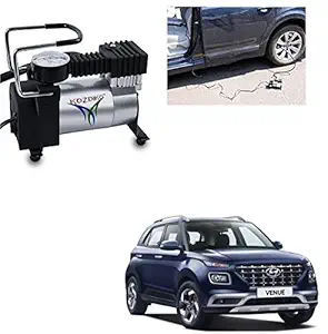 Kozdiko Car 12V DC Heavy Duty Metal Tyre Inflator Air Compressor Pump for Hyundai Venue New 2019