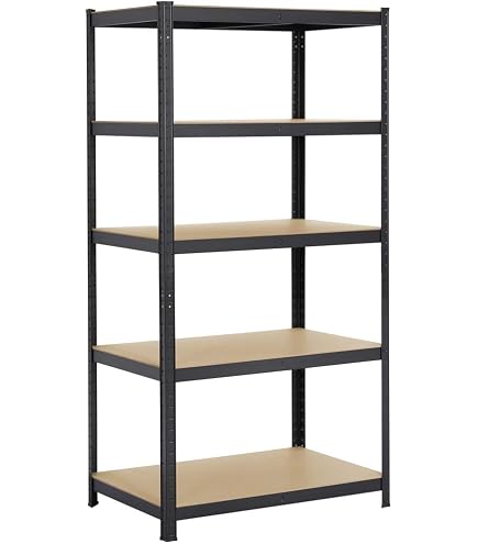 Scaffale Lamiera 90x40 Cm – 5 Ripiani – Kit Completo, Grigio Chiaro – Modello 25416 - 6