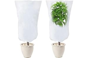 LINSOCLE Lot de 2 Housse Hivernage pour Plantes, Voile Hivernage Plante Exterieur, Voile D'hivernage, Bache Hivernage Protection Plante Hiver pour Olivier Palmier Citronnier Arbre 120cm X 80cm