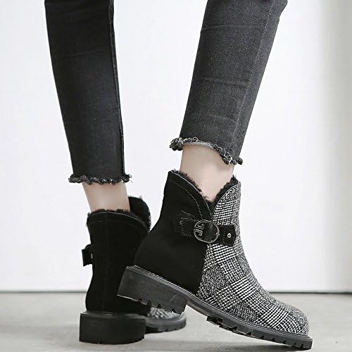 Ms. Winter Cotton Shoes Wild Fashion Plus Velvet Boots Female Martin Boots Female Snow Boots,Black,37
