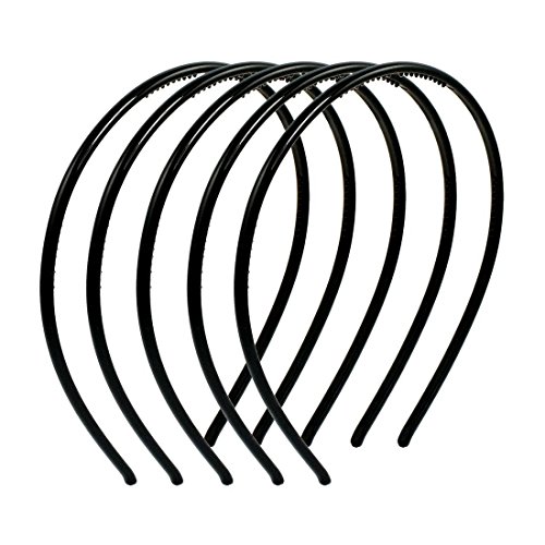 Haarreife - SODIAL(R) Maedchen Einfarbig aus Plastik Zaehnedecor Haarreifen Schwarz 5 Stueck
