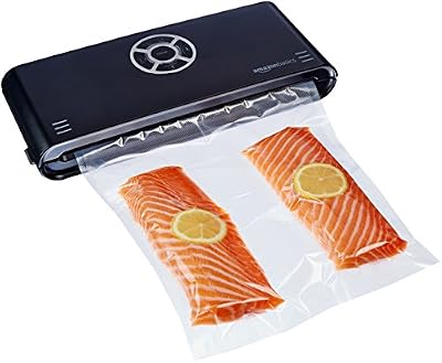 AmazonBasics - Appareil de mise sous vide, + 10 sacs pour sous vide, Noir