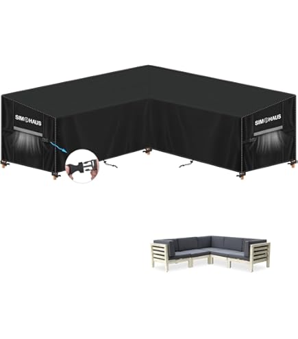 Copridivano Angolare Esterno 300x300cm Nero - Copertura Impermeabile Per Divani A L - Foto 11