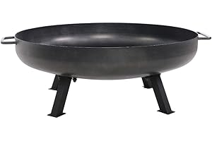 OUTLIV. Feuerschale Fuego, Stahl, Runde Form, Materialstärke 2 mm, Mit Entwässerungsloch Ø7 mm, dekorative Rostoptik, Ø70x26 cm, Schwarz