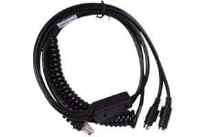 PARTSHE PS2 KBW Cable para Honeywell Metrologic MS7120 MS9540 MS5145 Escáner de código de Barras, 10FT 3M Cable de cuña de Teclado en Espiral