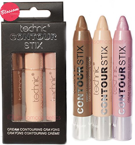 TECHNIC CONTOUR STIX Cream Contouring Sticks Kit Set - Crayons Bronzer Highlighter Shimmer