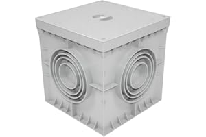 RALERTREIK Arqueta Estanca de Suelo Electrica Gris Cuadrada con Tapa Ciega IP54 Arqueta de Riego y Electricidad Arqueta de PVC para Jardín, Drenaje Riego, Instalaciones Eléctricas Tuberías (1, 300x300 mm)