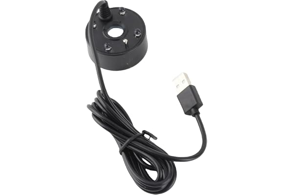 Ultraljudsteknik Mist Maker Fogger, USB-driven, Färgglada LED-lampor, Halloween Ambient för Fontäner, Akvarier (TOPINCNbinzu3