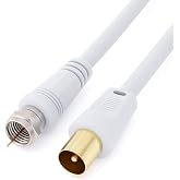 Keple Coaxial Aerial F Connector Male Plug to RF M-Male Cable for Satellite Sat Freesat Sky Virgin BT TV HDTV DVB DVD Radio/C