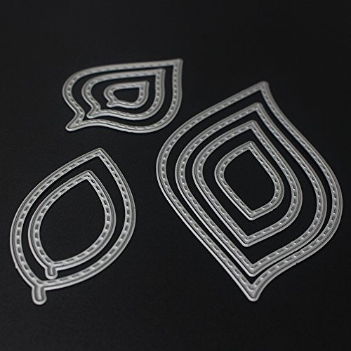 Demiawaking Blatt Form Stanzschablonen Metall Schneiden Schablonen für DIY Scrapbooking Album, Schneiden Schablonen Papier Karten Sammelalbum Dekor (10) - 7