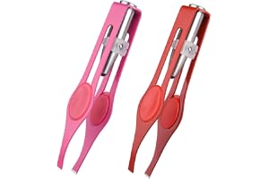 POFET 2-pack skönhetspincett med LED-ljus, rostfritt stål hårborttagningspincett med ljus för exakt hårborttagning av ögonfransar och ögonbryn (rosa och