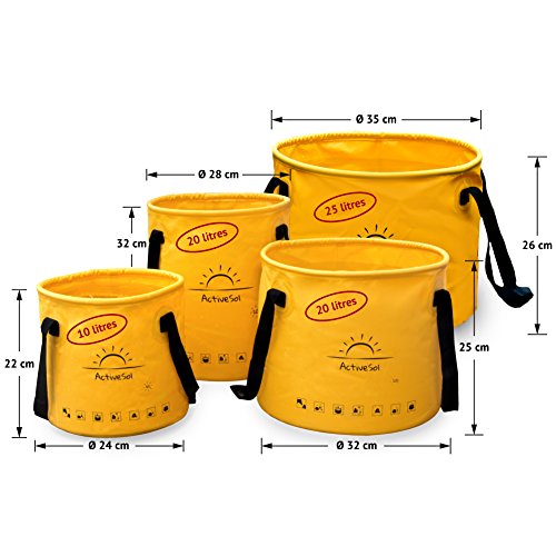 Active Sol Falteimer | Robust, faltbar, leicht, platzsparend für Urlaub, Garten, Outdoor, Angeln & Camping | Vielseitig - 4