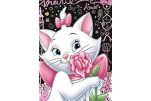 NI ZMIR 5D DIY Diamond White Cat Love Kits, 5D White Cat Rhinestone Embroidery Cross Stitch Canvas Painting, Full Drill Arts and Crafts Pictures by Numbers for Adults Kids Gifts Home Wall Decor - 30*40 CM