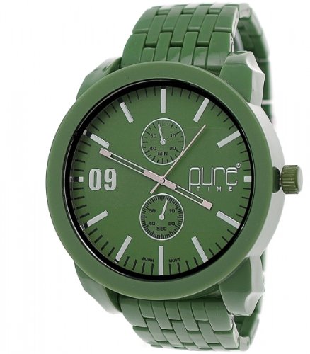 Pure Time XXL Designer Herrenuhr,Herren Armband Uhr,Grn Silber D20 Pure Time XXL Designer Herrenuhr,Herren Armband Uhr,Grn Silber D20