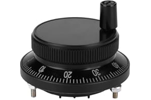 Duokon Luftfahrtaluminium CNC-Impulsgeber, 5 V 60 MM Handrad Impulsgeber Leichte Mühle Router Manuelle Steuerung für CNC System(schwarz)