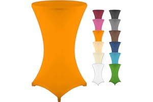 Gräfenstayn® Diana Funda elástica para Mesa Alta de pie - un diámetro de Mesa de Ø60 cm • Ø70 cm • Ø80 cm - Öko-Tex Standard 100 (Naranja, Ø 60)