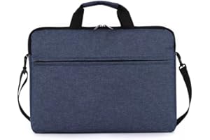 FATASH 15.6 Inch Laptop Sleeve Case | Waterproof Slim Shoulder Messenger Briefcase Bag with Handle, Padded Strap & Accessories Compartment for Work Compatible MacBook HP Dell Lenovo Asus Acer - Blue