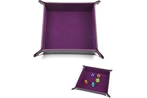 DHWEKU Piste de Dés Cuir et Velours Plateau de des Pliable pour DND RPG Jeux de Table