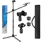 Larkin MS100 &Uuml;st Kalite Profesyonel Tripod Mikrofon Standı &amp; Sehpası (Taşıma &Ccedil;antası ve Mikrofon Tutucu Klips Hediye)