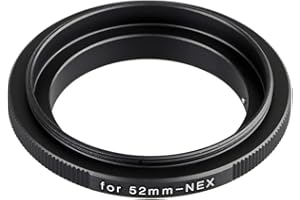 ayex Retro Adapter Reverse Ring Compatible with Sony E-Mount 52 mm Reverse Ring Macro Adapter for Reverse Screwing on a Lens