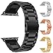 Produktbild YUYOUG Klassisches Edelstahl-Uhrenarmband, verstellbares Armband, Ersatz-Sport-Wirst-Armband, raffiniert, Doppelte Faltschließe für Apple Watch Serie 4, 40 mm/44 mm, Schwarz, 40 mm