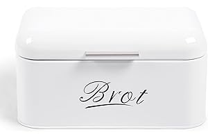 Theo&Cleo Contenitore per Pane con Coperchio, Grande Scatola per Mantenere Il Pane Croccante in Metallo, Adatta per Pane e Biscotti, li conserva a Lungo a Senza umidità, Design retrò, Bianco