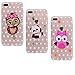 Produktbild iPhone 8s Plus Hülle Silikon, LuckyW 3X TPU Blatt Eulen Panda Eule Hülle für Apple iPhone 8 Plus/8S Plus (5.5 zoll) Soft Silikon Glitter Tasche Transparent Clear Klar Durchsichtig Ultra Slim Thin Dünne Schutzhülle Weiche Flexibel Kratzfeste Scratch-Resistant Stoßfest Shockproof Etui Bumper Case
