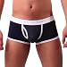 Produktbild Boxershorts, LMMVP Herren Sexy Unterwäsche Baumwolle Männer Unterhose Baumwolle Sportwäsche (S, Schwarz)