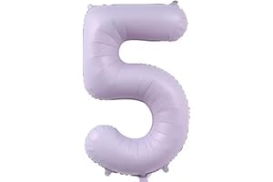 Elizakumi Lila Nummer 5 Luftballon Zahl 5th Ballon Zahl Für Fraue Jungen Männer Mädchen, Geburtstag Helium FolienBallon Zahlenballon 5 Lila / 40 Zoll