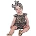 Produktbild Outfits Sets Kind Janly 0-18 Monate Mädchen Leopard Strampler Overall Stirnband (12-18 Monate, Schwarz)