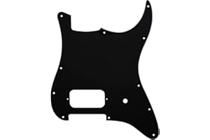 Musiclily Pro 11 Fori Single Humbucker Scoperto Humbucker e Potenziometro Slot Battipenna per Chitarra Elettrica tipo USA/Mexico Fender Tom Delonge Strat, 3 Strati Nero