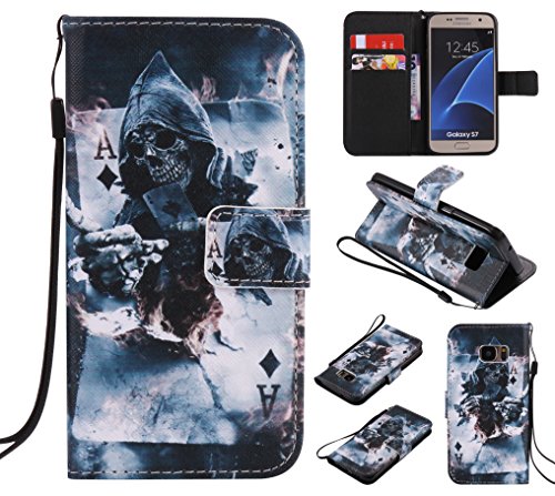 Feeltech Samsung Galaxy S7 Hülle PU-Leder und Brieftasche Bunte Muster Fall mit Magnetverschluss, Hybrid-Kickstand mit Stand-Funktion, schlagen Sie schützende weiche TPU Stoßstangenabdeckung und Kreditkartenhalter für Samsung Galaxy S7 Handgelenk Bügel-Buch-Art-Geldbeutel-Tasche mit 2 In 1 Berühren Sie Stift – Schürhaken - 8