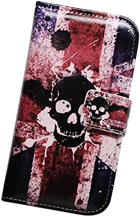 Fabcov Packing Bcov Retro Black Skull Style Shockproof Magnetic Folio Leather Wallet Cover Case For iPod Touch 5 6