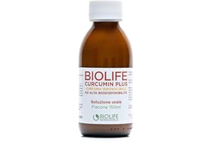 BIOLIFE NUTRACEUTICA Biolife Curcumin Plus | Curcuma Altamente Biodisponibile | No Piperina | Antinfiammatorio | Antiossidante Naturale | Formulazione liquida 150ml |VEGANO| Naturalmente privo di glutine