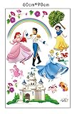 ufengke® Prinzessin Schloss Prinzessin und Prinz Wandsticker, Kinderzimmer Babyzimmer Entfernbare Wandtattoos Wandbilder - 5