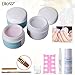 Elite99 Nail Art Tools Kits Set 3 Colours( Clear & White & Pink ) Crystal Powder + 80ML Acrylic Liquid + Nail Art Brush Pen + Finger Seperator + Sanding File + Dappen Dish