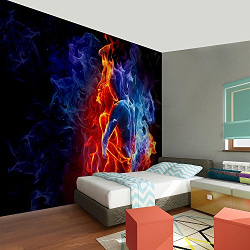 Fototapete Fire & Ice 352 x 250 cm – Vliestapete – Wandtapete – Vlies Phototapete – Wand – Wandbilder XXL – !!! 100% MADE IN GERMANY !!! Runa Tapete 9048011b - 5