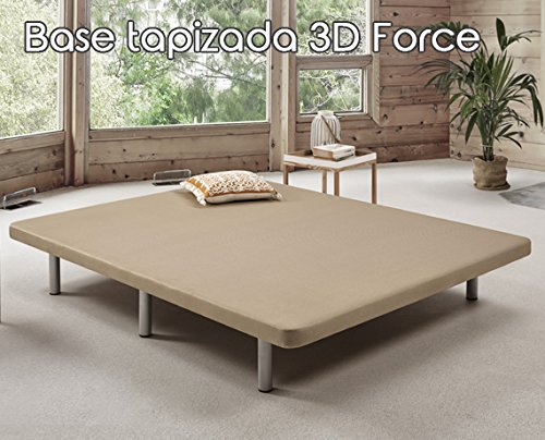 Base tapizada 3D One de Komfortland Medida 150x190 cm Patas 25 cm - Normales Color Beis