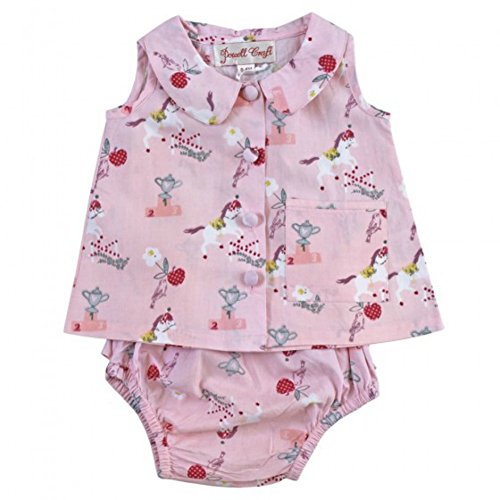 Powell Craft Cotton Pony Print Top & Frilly Knickers Set.pink (12-18 months)