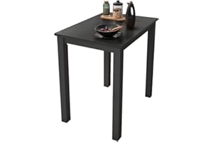 ‎WOODROOM Woodroom Esstisch Kota 50x70 cm – Massivholz Hevea, lackiert, Farbe Schwarz – Kleiner Küchentisch, Esszimmertisch, platzsparend, stabil & pflegeleicht