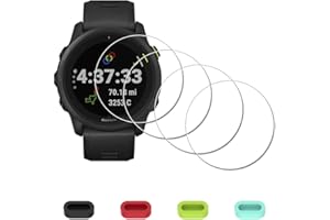 iDaPro Pellicola Vetro Applicabile per Garmin Forerunner 745 Running/Triathlon orologio [4 pezzi]， vetro temperato Protezione antigraffio + tappi in silicone anti-polvere Cover Accessori
