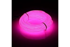 YiYunTE Tira de Luces LED Neon de Colores,Mangueras Flexibles Iluminación de Tira con Controlador Box,2 AA Pilas Funcionado (9ft, Rosa)