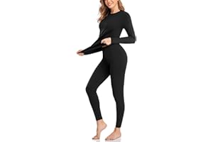 SIMIYA Women Thermal Underwear Set Base Layer Long Sleeve Top Ultra Soft Long Johns Fleece Lined Thermals Leggings for Winter Workout
