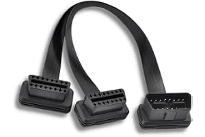Durvient Low Profile OBDII Splitter Extension Cable 30cm | Male to Dual Female, Y Type, Multi Device Installation