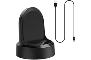 Simpeak Ladegerät Kompatibel mit Samsung Gear S3 Frontier/Classic/Gear S2/Gear Sport/Galaxy Watch, 2 in 1 Ladestation mit USB Ladekabel für SM-R770/SM-R760/R600N/R800/R805/R810 - Schwarz