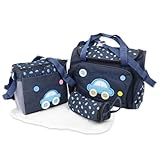 Cute as a Button – 4 Stück Wickelaufsatz Baby Windel 4 Tasche Set – inkl. Wickelunterlage