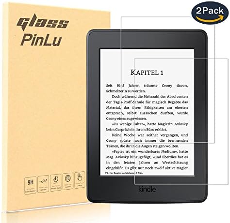 [Pack of 2] Pinlu® Transparent Tempered Glass Screen Protector for Amazon Kindle Paperwhite Touch Glass Screen Protector Film 9H Hardness Protective Glass, 99% Transparency, Removable Skin – 3D Compatible