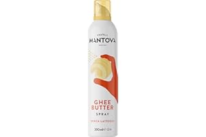 MANTOVA Ghee Butter Spray 200 ml - 100 % naturel, 100 % léger, 100 % facile - Avec le spray, vous économisez jusqu'à 90 % du produit - Frères Mantoue depuis 1905