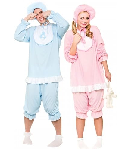 Adult Unisex 'Cute Baby Girl' Fancy Dress Costume - Pink, Includes Shirt, Bib, Trousers & Hat (One Size Fits Most)
