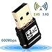 Produktbild Mini Wlan Stick mit WiFi Dongle 600Mbit/s Dualband (2.4G/150Mbps+5G/433Mbps) USB Wifi Adapter 802.11a/b/g/n/ac für Windows 7/8/8.1/10/XP/Vista (32/64bits)/Linux/MAC OS